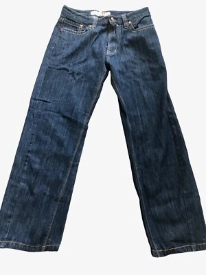 Jeans jeans vintage vermelho índigo luxo industrial azul masculino 34 x 33 - Imagem 1 de 4