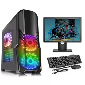 Gaming PC Computer 19" Bundle Intel Quad Core i5 2400 16GB 1TB GT730 Windows 10 - Picture 1 of 6