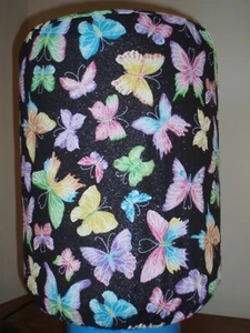 BUTTERFLIES RAINBOW BLACK 5 GALLON WATER COOLER BOTTLE COVER KITCHEN DECORATION - Picture 1 of 2
