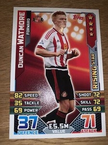 Duncan Watmore Sunderland AFC Rising Star Match Attax 2015/16 Football Card