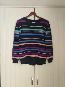 Monsoon Jumper Small Multicolour Striped Alpaca Blend with Mohair Crew Neck - Picture 1 of 7