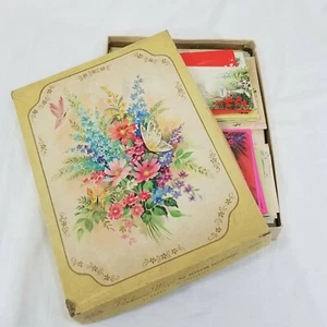 Box mit 36 Vintage gemischten Grußkarten Pergament Geburtstag Get Well Weihnachten Hallo - Bild 1 von 11