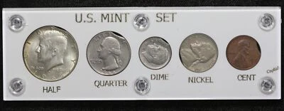 1960's US Mint Coins All Clipped Planchets in Capital Plastics Holder 4AKR - Image 1 of 2