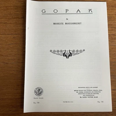 Gopak~Modeste Moussorgsky~Progressive 700 Series~#758~Art Publication Society - Image 1 of 4