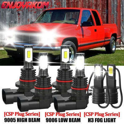 For Chevrolet C2500 1988-2000 CSP LED Headlight Bulb High Low Beam Fog Lamp - Image 1 of 4