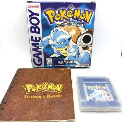 GB Pokemon Blue Version Game Boy 1998 1st Print CIB Complete Game Boy - Image 1 of 4