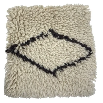 Jaya Shag Rug SAMPLE Placemat Pure Wool Natural Color Handmade In India NWT - Image 1 of 2