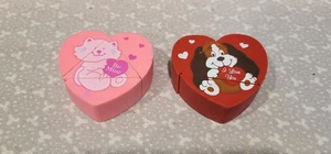 Vintage Russ herzförmige Katze Kätzchen Welpe Hund Valentinstag Puzzle Radiergummi Set - Bild 1 von 9