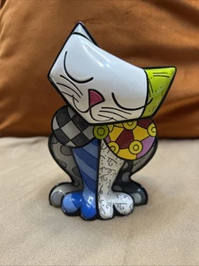 Romero Britto Sculpture 6" Happy Cat Limited Edition 3739/4000 2nd Edition 2008 - Picture 1 of 5