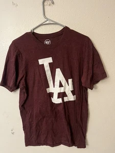 Los Angeles Dodgers '47 Marke T-Shirt Herren Größe Small weinrot Kurzarm LA EUC - Bild 1 von 5