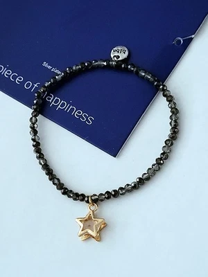 Biba Kristall Armband, 18 cm, Grau Gold Anhänger Stern mit Kristall / TS204 - Bild 1 von 4