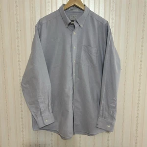 LL Bean Vintage 90s Classic Long Sleeve Blue Oxford Button Down Shirt 17.5-35 - Picture 1 of 4
