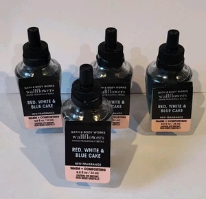 4x BATH AND BODY WORKS RED WHITE & BLUE CAKE WALLFLOWERS - Picture 1 of 7