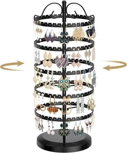 5 Tier Metal Rotating Earring Holder Organizer, Exquisite Jewelry Display Stand - Picture 1 of 7