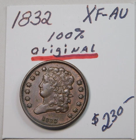 1832 100% ORIGINAL XF - AU CHOCOLATE BROWN EARLY HALF CENT!!!!!!!!!!!!!!!!!!! ⭐⭐ Cover