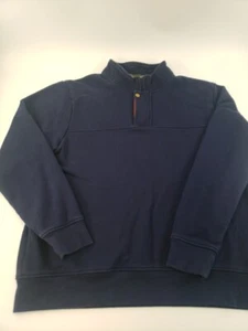 Men's Orvis Signature Quarter Zip Blue Pullover Sweatshirt Size Large XL B4 - Imagen 1 de 17