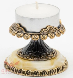 Brass Amber Candle Tealight Holder Candlestick Dinner Décor IronWork - Picture 1 of 5