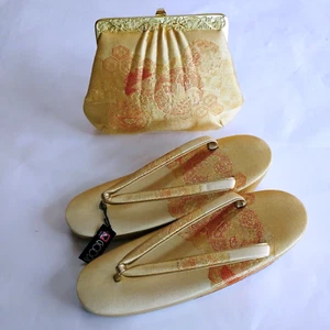 Sandalias y bolsos KImono Zori/Estilo japonés para mujer/Saga-Nishiki brocado - Imagen 1 de 8