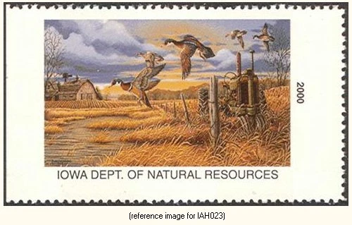 D2K Iowa Hunting Stamp 2000 $5 (wood duck) - Image 1 of 1