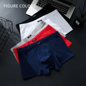 Men's Cotton Boxer Briefs Comfortable Breathable Low Waist Sexy Underwear - Picture 1 of 20