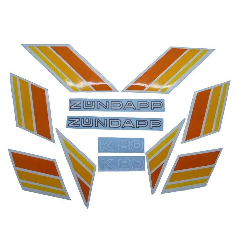 Zündapp Aufkleber Lacksatz  Aufklebersatz Dekor K 80 Typ 540-010 gelb-orange - Bild 1 von 1