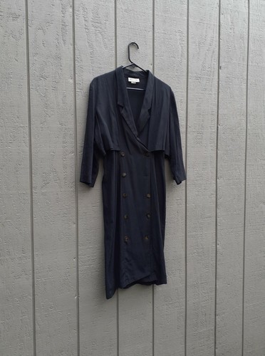 RICK OWENS Abito vintage Michael Blair nero ventilato Midi a maniche lunghe a strati anni '90 S M