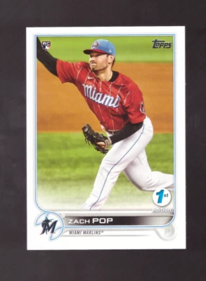 2022 Topps Baseball 1st Edition ZACH POP Rookie Card Mint RC Logo Marlins - Image 1 of 2