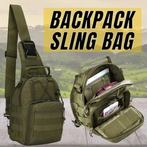 Outdoor Tactical Sling Bag Military MOLLE Crossbody Pack Chest Shoulder Backpack - Picture 1 of 8