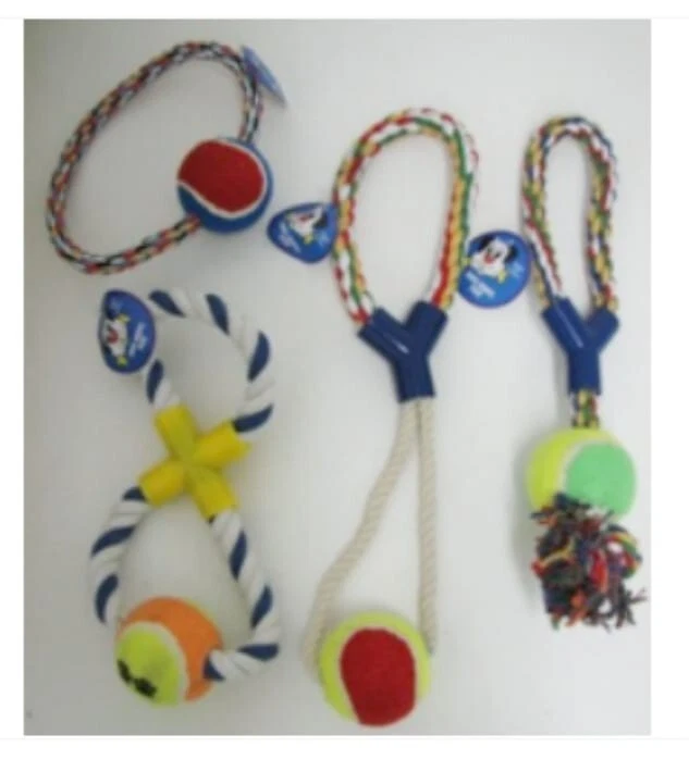 Rope Tennis Ball With Knot Pets Toy - Choose your Favorite -  - Image 1 of 1