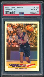 Topps 1999 cromo Jason Kidd #255 patio PSA 10 GEMA MT refractor - Imagen 1 de 2