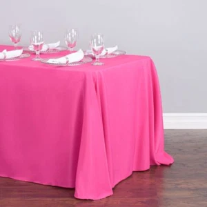 LinenTablecloth 90 x 156 in. Rect Poly Tablecloths,33 Color! Wedding Event Party - Picture 1 of 67