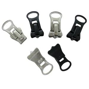 Puller Replacement For Resin Chunky Zip GAUGE #8 Slider Replacement Silver Black - Picture 1 of 4