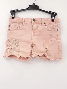 VIGOSS The Malibu Mid-Shorts Youth Girls Size 12 Pink Stietched Flower Design - Picture 1 of 7