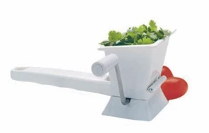 TRITAPREZZEMOLO A MANOVELLA LAME IN ACCIAIO TRITA SMINUZZA VERDURE PREZZEMOLO - Foto 1 di 2