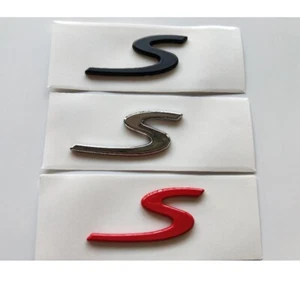 Chrome Black Red Trunk Fender Letters S Emblem Symbols - Picture 1 of 10