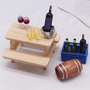Mini Wooden Red Wine Miniature Beer For Dolls House Decoration - Picture 1 of 11