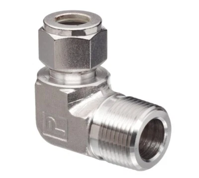 3/8 Tube x 3/8 FNPT 316ss Male Elbow Connector Parker A-Lok 6MSEL6N-316 - Image 1 of 2