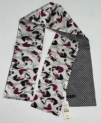 TALBOTS Narrow SILK Scarf Sash Ladies Pinwheels 2 Sided 66" x 4" NWT - Image 1 of 4