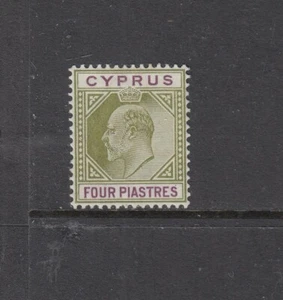 CYPRUS: 1902-04 KEVII 4pi Olive-green & Purple SG 54 £60, MVLH. - Picture 1 of 2