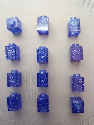 LEGO 1 X 1 Trans Bright Blue W/ Glitter -35382-  (15 Count bag)  NEW! - Image 1 of 4
