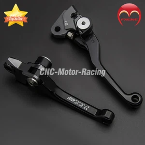 For Kawasaki KX450F 2005-2012 2010 CNC Black Dirt Bike Brake Clutch Levers Logo - Picture 1 of 9