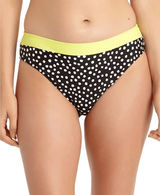 CALIFORNIA WAVES Black Yellow Size SMALL Mid Rise Swim Suit Bottom Bikini - Image 1 of 2