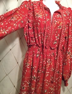 NWT*Max Studio Women's Elbow Sleeve Tiered Maxi Dress,Cherry Pressed Lily, Sz S - Picture 1 of 11