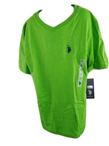 U.S Polo Assn Boys Slub Textured  Short Sleeve T-Shirt Lime Size10-12 (26) - Picture 1 of 9