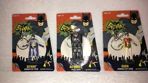 DC Comics 1966 Tv Series Batman, Robin & Batmobile Bendable Figure Keychain Lot - Picture 1 of 8