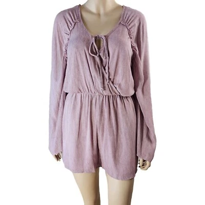 Peach Love Mameluco Manga Acampanada Cuello en V Pantalones Cortos Una Pieza Forrado Foto 1 de 4