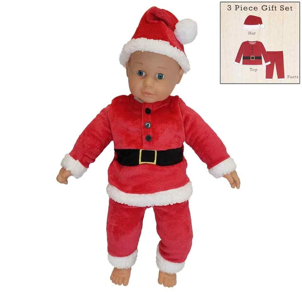 DISNEY BABY Baby Weihnachtsmann-Kostüm Nikolaus Kostüm Weihnachtsoutfit 3tlg 0-3/3-6/6-9 Mon