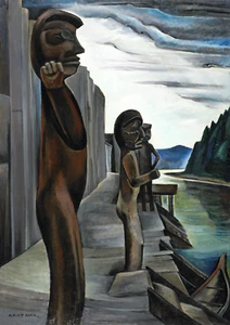 Totems in Canadian Forest and Stream by Emile Carr - Picture 1 of 1