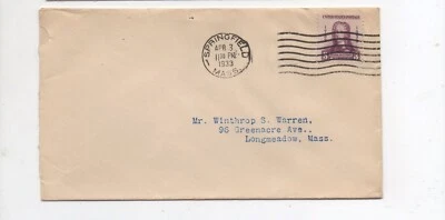 United States cover 726 Springfield Massachusetts to Longmeadow MA lot a - Image 1 of 2