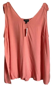 Lane Bryant Peach Blossum RUCHED-SHOULDER Tank Top size 16  - Picture 1 of 4